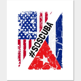 SOS Cuba Flag Free Cuba Libre 2021 Posters and Art